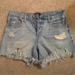 Aeropostale Frayed Light Blue Jean Shorts